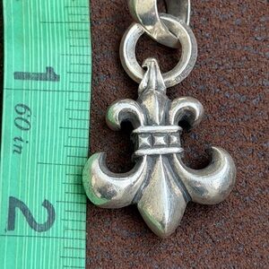 100%authentic Large Chrome Hearts Silver Fleur-de-Lis Pendant